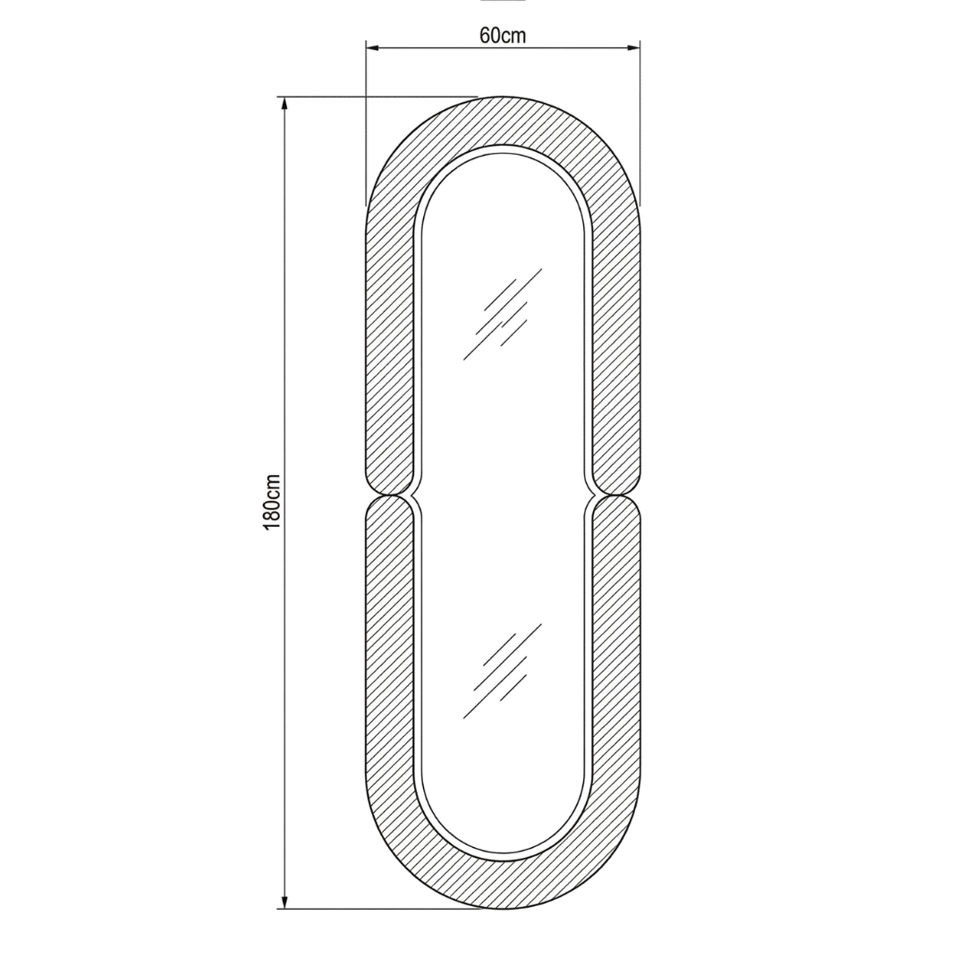 Oval wall mirror velvet
