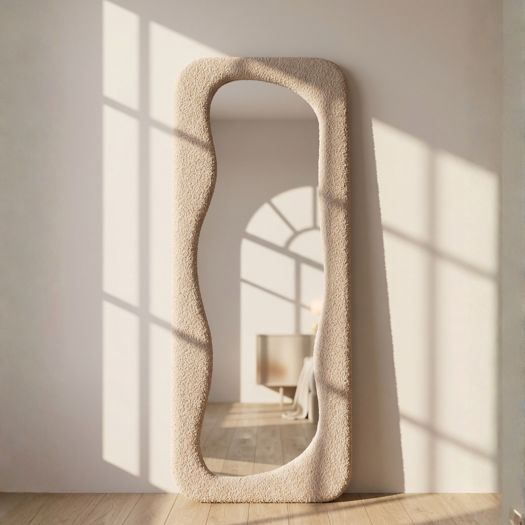 Upholstered mirror teddy organic‏