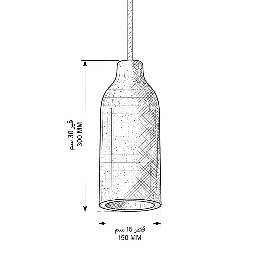 Fiberglass metal Bottle Round 1-Light